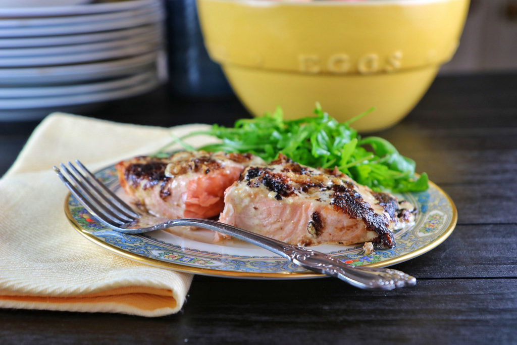 Roasted Salmon with Creamy Dijon